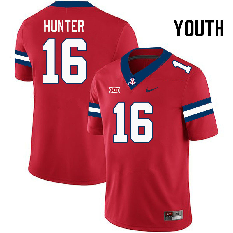 Youth #16 Chris Hunter Arizona Wildcats Big 12 Conference College Football Jerseys Stitched-Red